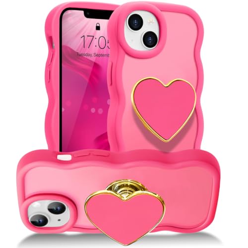 Coque iPhone 15 rose vif mignonne, l'idée cadeau parfaite pour fille