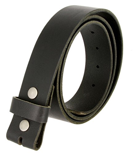 BLACK Belt Strap Snap On Solid Hide 100% One Piece Leather Belt New 382