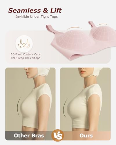 Image of Wireless Comfortable Seamless Soft Bras for Women Full Coverage Push Up Everyday No Show Bra