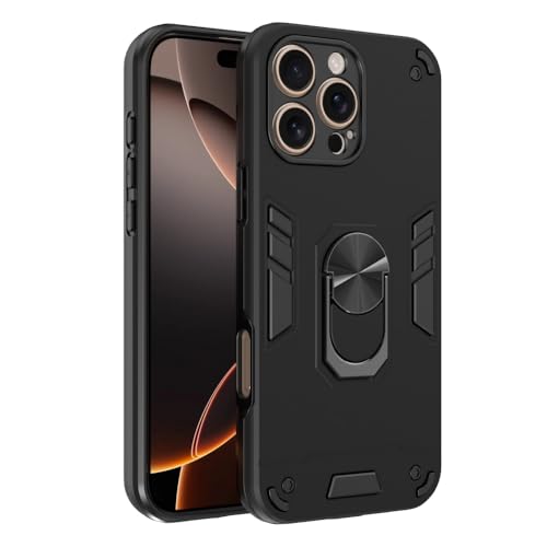 Image of NDCOM for iPhone 16Pro Max Cover | Premium Protective iPhone 16 Pro Max Case | Optimal Fit and Style | 16 Pro Max Case | Ring Holder Case Black