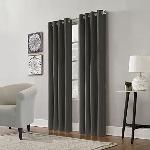 Thermaplus 71880-109-52-63-402 52 x 63 in. Edison Blackout Grommet Curtain Panel Charcoal