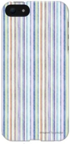 REARTH Blue STRIPE02 Illustrated Design Case with Strap Hole for iPhone 5