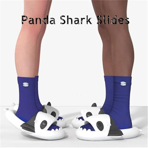 Generic Panda Shark Slides - Cute 3D Cloudy Shark Slides Anti-Slip House Slippers Beach Shoes Casual Shark Sandals2