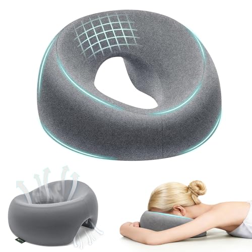 Suxulxn Massage Gesichtskissen ergonomisch mit Atemloch U-förmiges Massagekissen Kopfstütze für Bett & Massageliege Gesichtswiegenkissen für Spa Salon Büro & Mittagspause weich & druckentlastend
