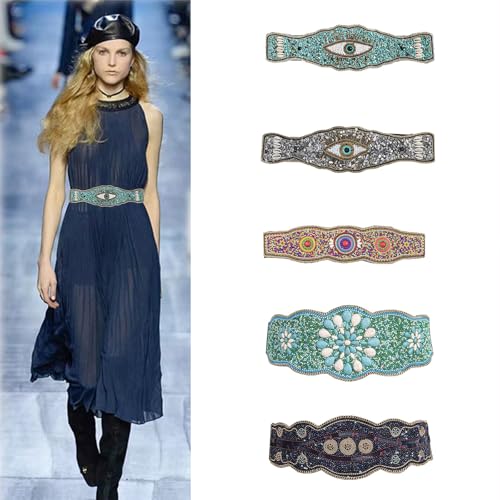 Ethnic-style Wide Belt For Women Vintage Elastic Belts Vacation Waist For Female Girdle Decorative Accessories Wide Belt2