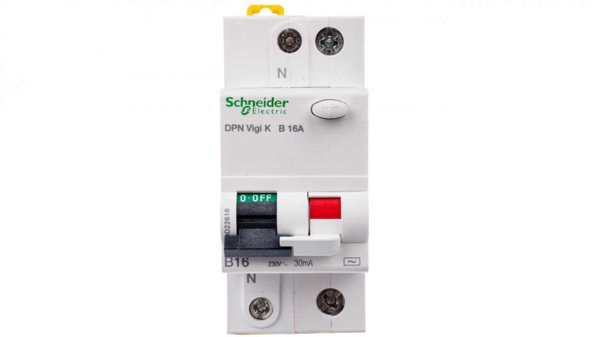 Disjoncteur courant résiduel 2P 16A B 0.03A type AC DPN Vigi K A9D22616 Schneider Electric 3606480569388