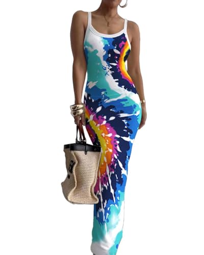 Image of Nimsruc Women Summer Long Dress Casual Slip Sexy Slim Sleeveless Bodycon Maxi Dresses for Women 2024