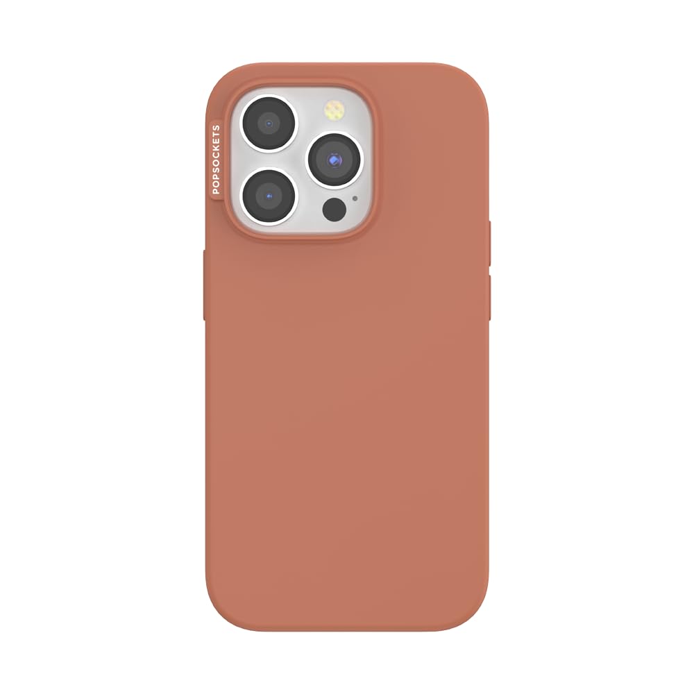 PopSockets iPhone 15 Pro Phone Case with MagSafe, Wireless Charging Compatible, Neutral - Terra-Cotta