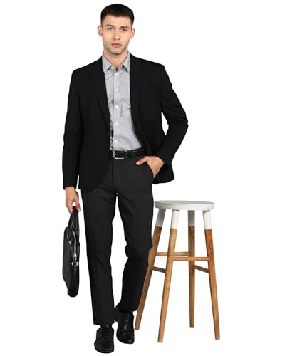 Image of GHPC Stylish Slim Fit Polyester Lycra Stretchable Formal Pant for Men | Mens Fashion Plain Solid Wear Dress Trousers Pants for Office or Party