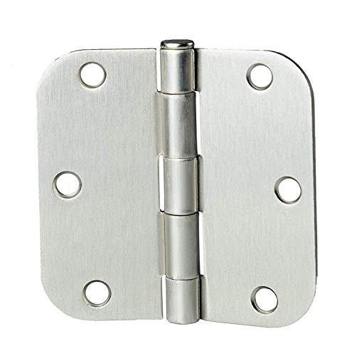 Ilyapa 48 Pack Satin Nickel Door Hinges - 3.5 x 3.5 Inch Brushed Nickel Interior Door Hinges for Doors with 5/8" Radius Corners