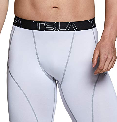 Calça masculina de compressão térmica TSLA, leggings esportivas e calças de corrida, calça de camada