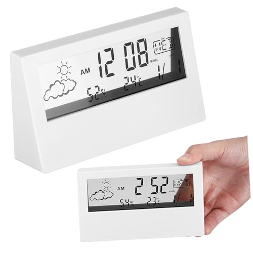 Zerodeko デジタル目覚まし時計 モダンデザイン 卓上時計 おしゃれなデスク装飾 温表示付き アラーム機能付き 家やオフィスに