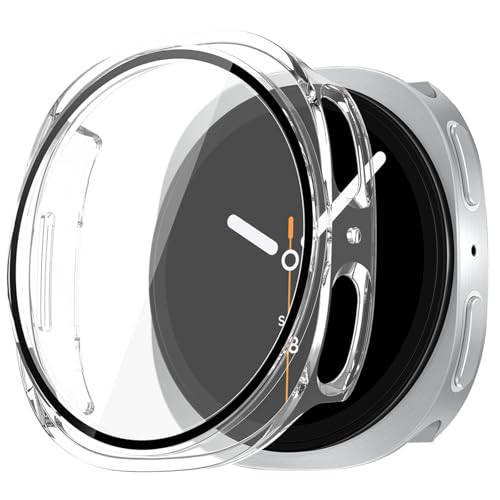 BUITFOU For Galaxy Watch8 40mm �J�o�[ �����^ PC+�K���X�f�� ��̌^ �S�ʕی� �����ȒP �ϏՌ� �����ߗ� �w��h�~ ���h�~�i�N���A�j