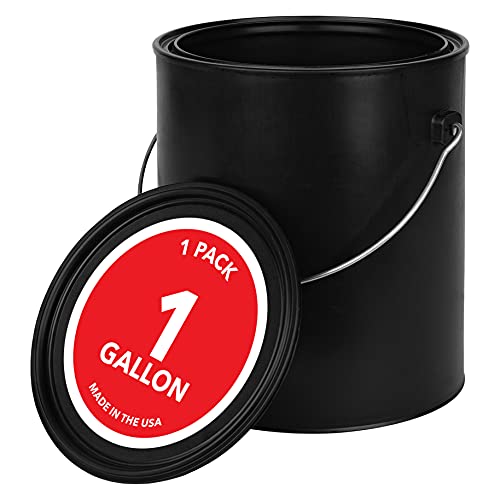 1 Gallon Plastic Paint Bucket (Black) - Triple Lock Airtight Seal - Minimizes Skimming - Rust Proof - Odor & Chemical Resistant - 128 Fl Oz All-Plastic Paint Can with Metal Handle - Stock Your Home 1 Gallon Plastic Paint Bucket (Black) - Triple Lock Airtight Seal - Minimizes Skimming - Rust Proof - Odor & Chemical Resistant - 128 Fl Oz All-Plastic Paint Can with Metal Handle - Stock Your Home