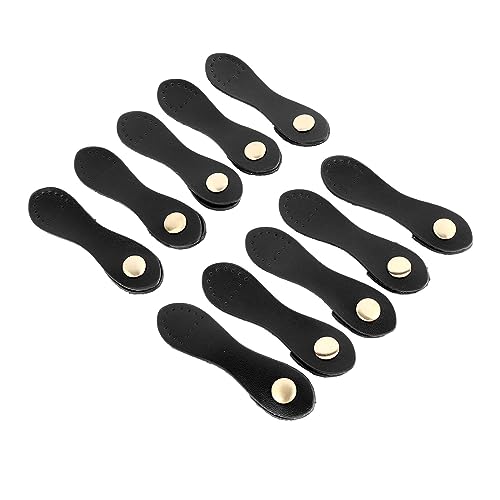 Boucle à pression en cuir véritable souple noir pour maroquinerie artisanale