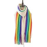 Stakee Bufanda De Color Arcoiris Bufanda De Chal Larga Mujer Bufanda De Invierno Bufanda De Invierno Chal De Borla Elegante Bufanda Cálida Chal Invierno para Mujeres