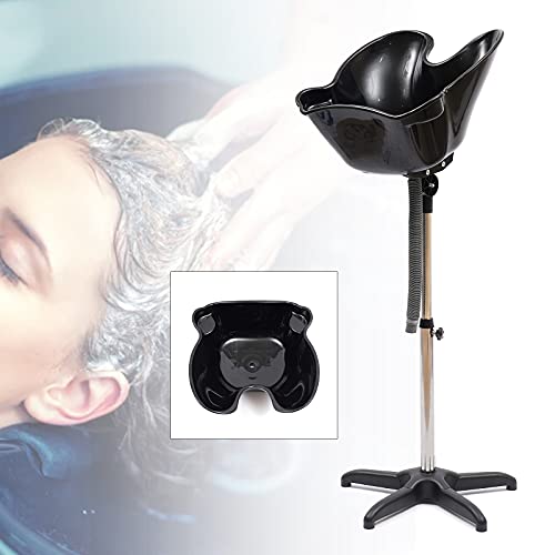 Height Adjustable Shampoo Basin Sink Stand w Drain Hose, Portable Shampoo Hairdresser Hairdressing Back Wash Bowl Barber Backwash Sink Beauty Salon Tub Equipment
