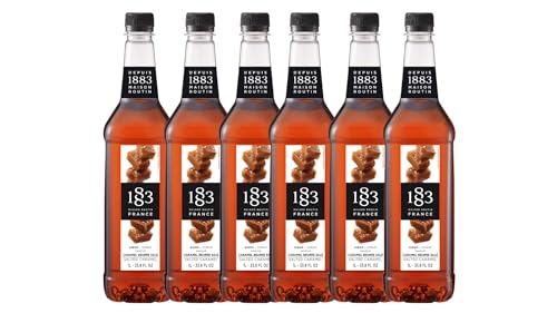 Image of 1883 Salted Caramel Syrup for Drinks - 1 Liter Plastic Bottles (Pack of 6)