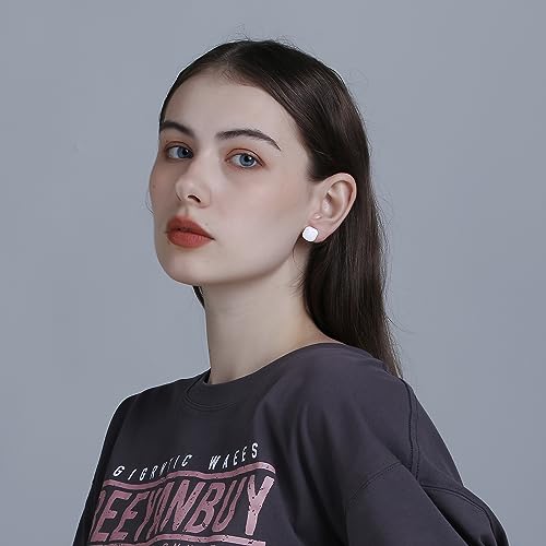 Small Square Stud Earrings for Women - Pure Color Enamel Button Post, Delicate Pierced Jewelry3