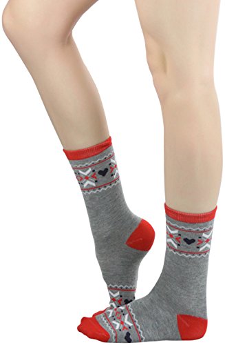 Image of ToBeInStyle Women's Pack of 6 or 12 Fashion Printed Crew Socks