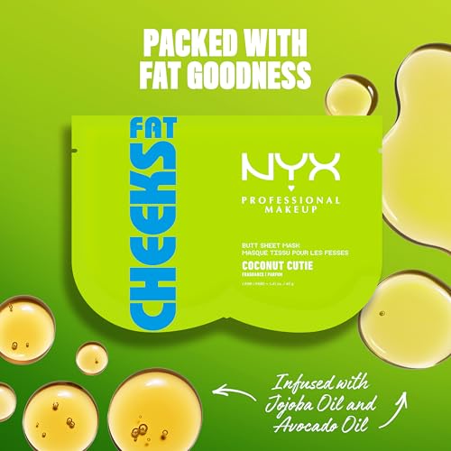 NYX PROFESSIONAL MAKEUP Fat Oil Fat Cheeks Butt Mask, Softening and Smoothing Body Care Sheet Mask For Supple Skin, Coconut Cutie Scent, Vegan & Cruelty-Free - image 3