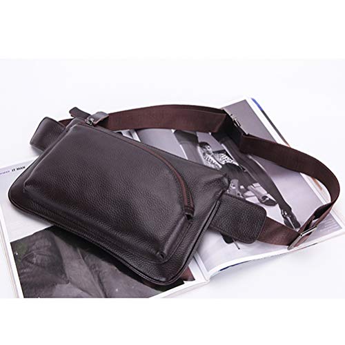 Pochete masculina de couro PU casual para treino esportivo pochete para viagem, escalada acampamento