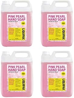 Liquipak - Pink Hand Wash, Liquid Soap 4x5L | Pearlised Hand Soap Refill, Smooth, Gentle on the skin - For Washrooms, Hotels, Factories, Office, Private homes 4x5L