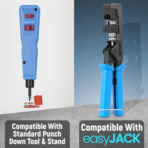 Image of Everest 90 Degree RJ45 cat6 Keystone Jacks Slim Profile 100-Pack Orange | Compatible with 90 Angled Speed Termination Tool - easyJACK (B094WB91H3)