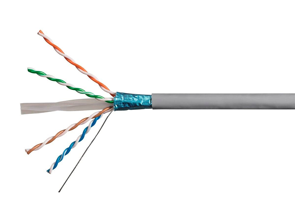 Monoprice Cable Ethernet a granel Cat6A – 500 pies – gris, sólido, 550 MHz, F/UTP, CMR, clasificación elevador, alambre de cobre puro desnudo, 10G, 23AWG, sin logotipo (UL) (TAA)