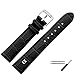 Produktbild MARBURGER Uhrenarmband 20mm Leder Schwarz Silber Alligator Prägung Mit Naht - Montage Set 5282010000120