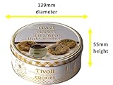 Jacobsens of Denmark Tivoli Tiramisu Dark Chocolate Cookies 150g - SMALL Tin (139mm diameter x 55mm height) - Traditional Biscuit Tin Gift for Women, Men & Kids - Image 3