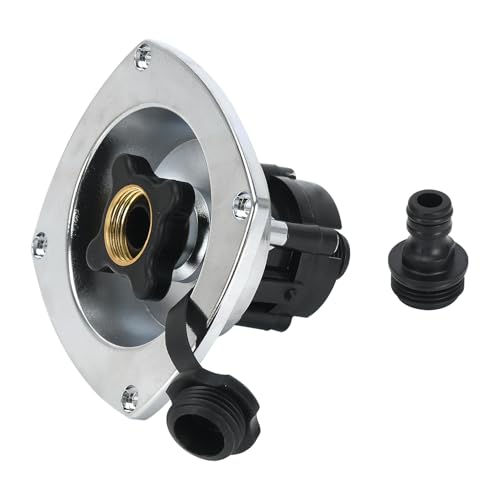 Image of RV City Water Inlet with Pressure Reducing Valve, Chrome Water Fill Inlet Replacement with a Quick Coupling & Check Valve for Rv Camper Motorhome Trailer Marine (Built-in Regulator)