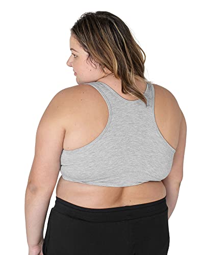 Image of Kindred Bravely French Terry Racerback Busty Nursing Sleep Bra for E, F, G, H, I Cup | Maternity Bra for Breastfeeding (Light Grey, XX-Large-Busty)