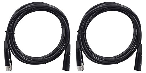Rockville (2) RDX5M10 10' 5-Pin Male-Female DMX Lighting Cable 100% OFC Copper