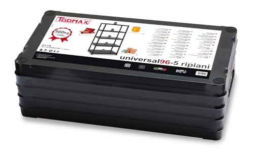 Étagères Universal 96 Toomax ART139 en polypropylène noir pour rangement