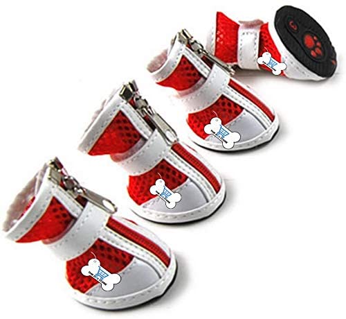 The DDS Store Dog Shoes for Hot Pavement Summer Breathable Mesh Boots Adjustable Non Slip Zipper Pet Dogs Booties Paw Protector Comfort Protective Dog Boots (7# (LxW: 2.9 * 2.2")) (B0BT2492LQ) Amazon Price History, Amazon Price Tracker
