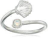 Alex and Ani Ring Wrap, Shell, Sterling Silver Stackable Ring, Size 5-7
