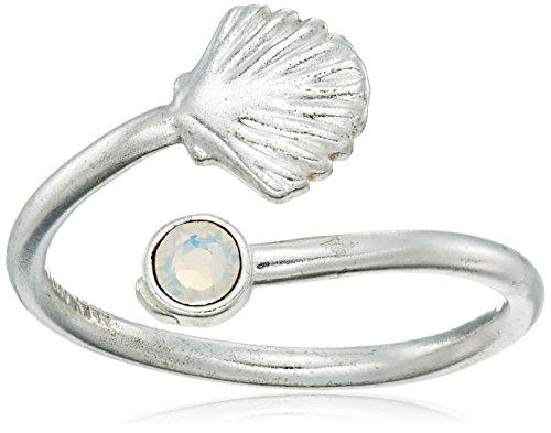Alex and Ani Ring Wrap, Shell, Sterling Silver Stackable Ring, Size 5-7