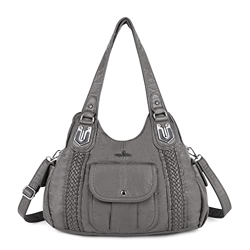 Image of Angel Kiss Purses and Handbags for Women Washed Vegan Leather Crossbody Hobo Satchel Shoulder Tote Purse