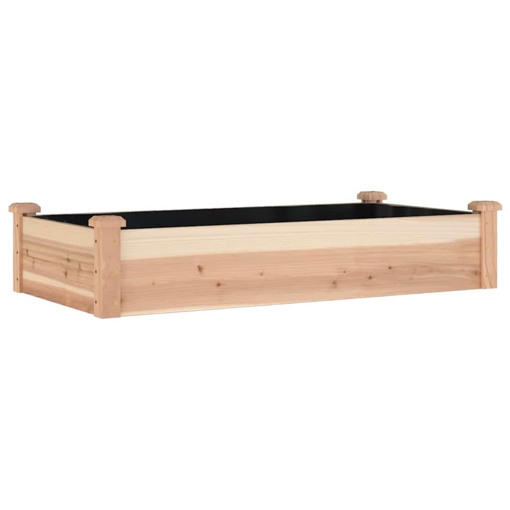 vidaXL Garden Raised Bed, Outdoor Raised Planter with Liner, Planter Pot for Vegetable Fruit, Flower Bed for Yard, Solid Wood Pine