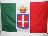 italia regno unito Tessuto : Poliestere 100D AZ FLAG Bandiera Regno d\'Italia Corona 90x60cm - Bandiera Reale Italiana 60 x 90 cm Foro per Asta