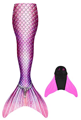 Decool Meerjungfrauenschwanz zum Schwimmen mit Verbesserten Flosse und Schönere Mermaidens Meerjungfrauenschwanz-Geeignet für Kinder und Erwachsene