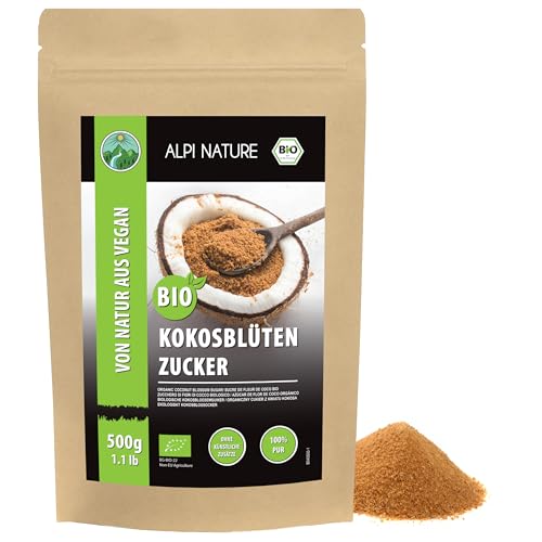Alpi Nature Sucre de Coco BIO non Raffiné 500g, Sucre Fleur de Coco bio non Raffiné pour la Pâtisserie