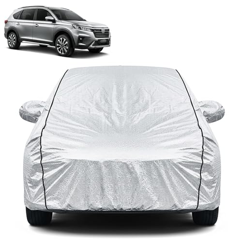 Image of Waterproof Car Cover for Honda BR-V | Dustproof, UV Resistant & Scratch Protection | Soft Cotton Lining | Triple Stitched | Mirror Pockets & Elastic Fit | Silver