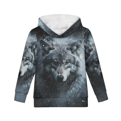 Pinupub Boys Girls Pullover Hooded Sweatshirt Cool Animal Print Kids Long Sleeve Casual Hoodies Tops