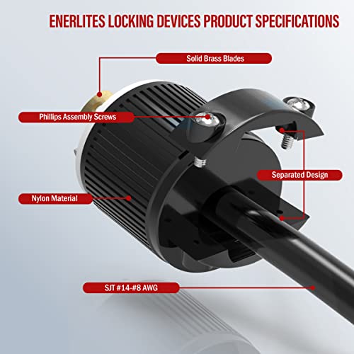 image for ENERLITES NEMA L14-30P Locking Plug Connector for Generator, Twist Loc
