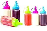DINY Home & Style Mini Condiment Set of 6 Ketchup Mustard Mayo Squeeze Bottles Travel BBQ School Picnic BPA FREE