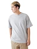 [グッドウェア] 半袖 クルーネック ポケット Tシャツ ビッグ ヘビーウェイト 7.6オンス USAコットン メンズ 厚手 (S, 杢グレー)