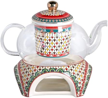 Lucky Art LIORA BONE Isıtıcılı Cam Demlik - Görsel 1