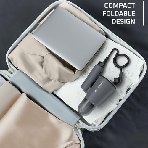 Image of Rowenta Origin Travel Steamer for Clothes, Dual Voltage (120V-240V) Portable Garment Wrinkle Remover, Mini Foldable Handheld Steamer with Easy Storage Case, Black, DR1050